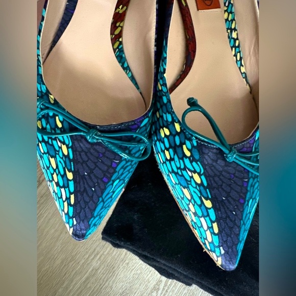 Missoni Silk Printed w Calskin Leather  Ballet Flats - Picture 3 of 11